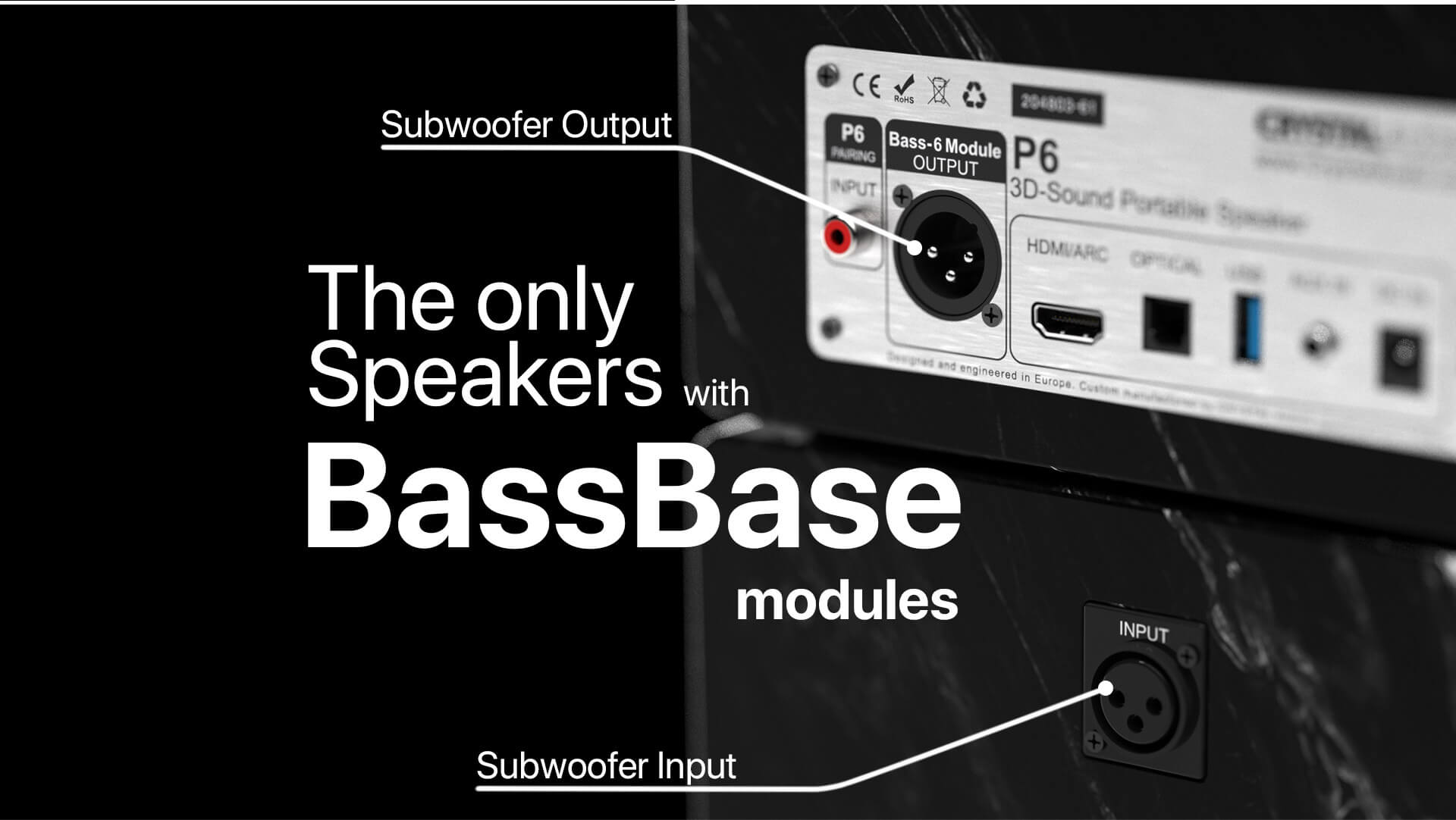 3DTower 5 b 3D Sound System with 4x5.25" woofers, Black Marble